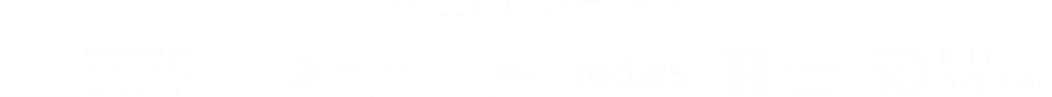 Programa Kit Digital financiado por los fondos Next Generation del Mecanismo de Recuperación y Resiliencia. Financiado por la Unión Europea – NextGenerationEU; Gobierno de España, Ministerio para la Transformación Digital y de la Función Pública, Secretaría de Estado de Digitalización e Inteligencia Artificial; Red.es; Plan de Recuperación, Transformación y Resiliencia; Kit Digital